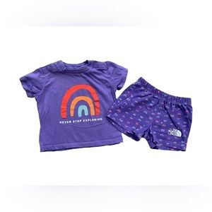 The North Face Size 3-6 Months Purple Matching Shorts and Tee Set